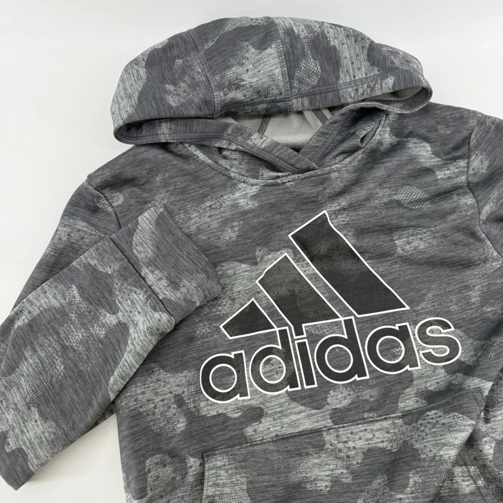 Kids Adidas Camo Hoodie Pullover Athleisure Long Sleeve Size M‎